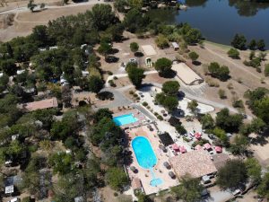 A campsite in the Cévennes with two swimming pools