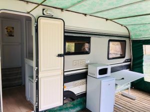 The caravan and its awning